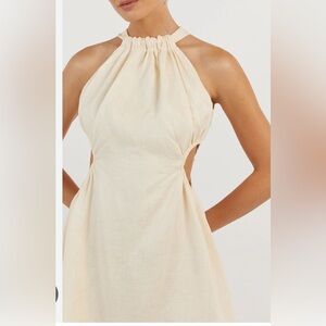 DISSH CAMILA BUTTER LINEN MINI DRESS NWT